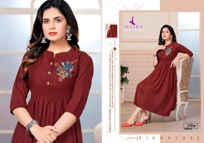 Mayra vintage Wholesale Designer Party Wear Kurtis Catalog